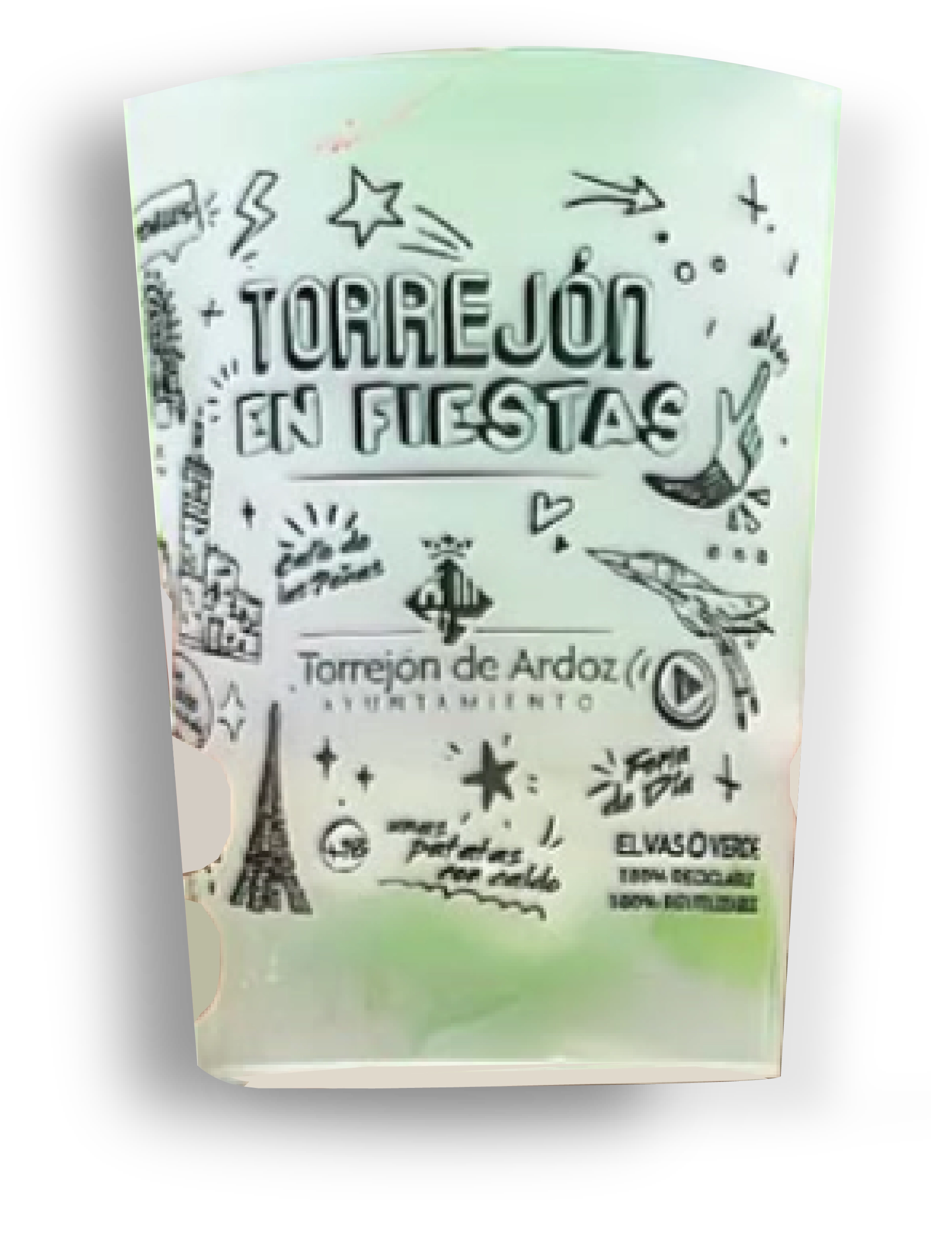 Vaso reutilizable de El Vaso Verde para Torrejón en Fiestas